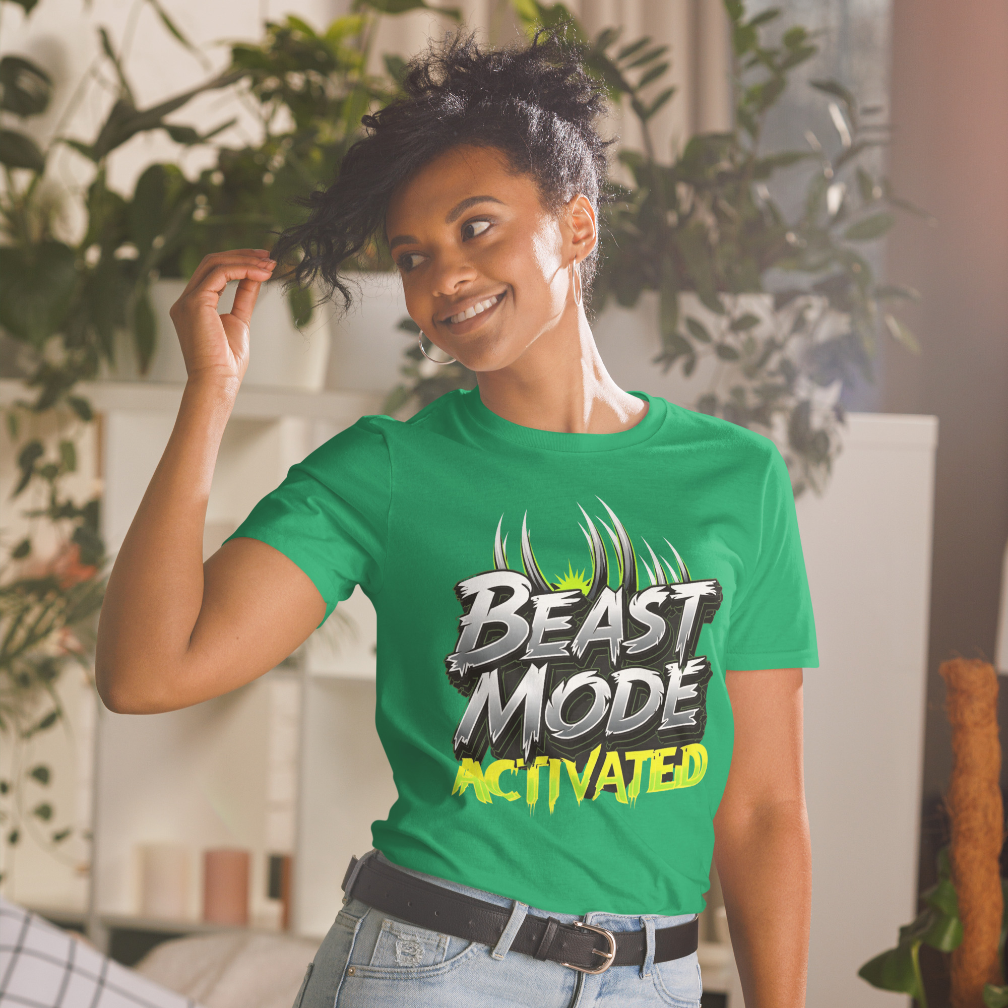 Irish Green Beast Mode Activated T-Shirt Motivational Graphic Tee Unisex Cotton Shirt